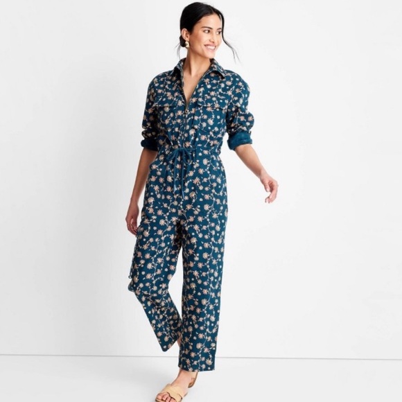 Pants - Future Collective Jenny K Lopez Women's Long Sleeve Boilersuit Jumpsuit, Floral